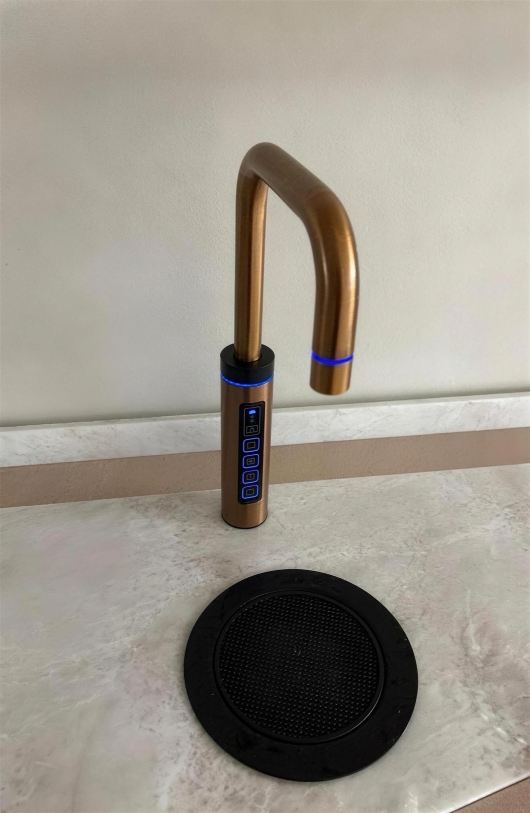 S1 Smart Tap, Bronze, marble worktop